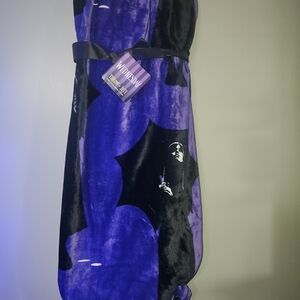 Wednesday Purple and Black Halloween Blanket